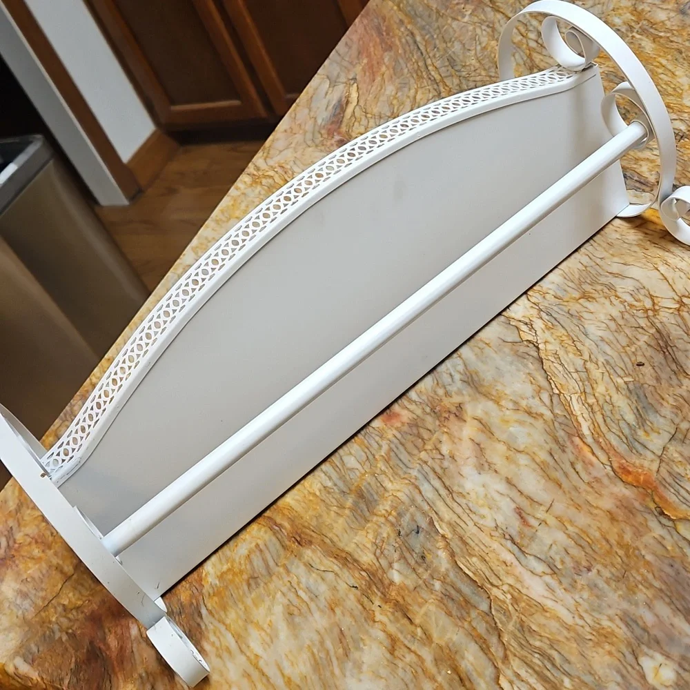 Vintage Metal Single Shelf & Towel Rack NEW